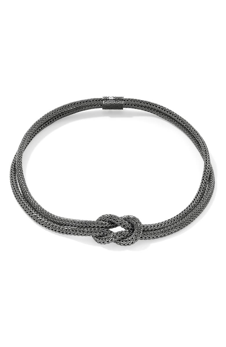 John Hardy Love Knot Necklace, 10mm, Main, color, Dark Silver