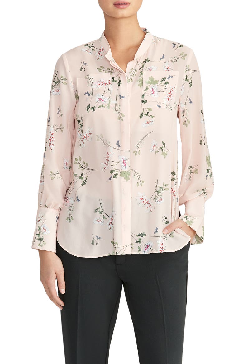 Print Pocket Blouse, Main, color, BLUSH COMBO