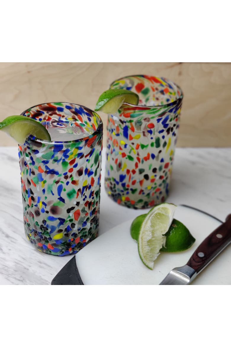 Confetti Rock Design Drinking Glasses - Set of 6, Alternate, color, Confetti