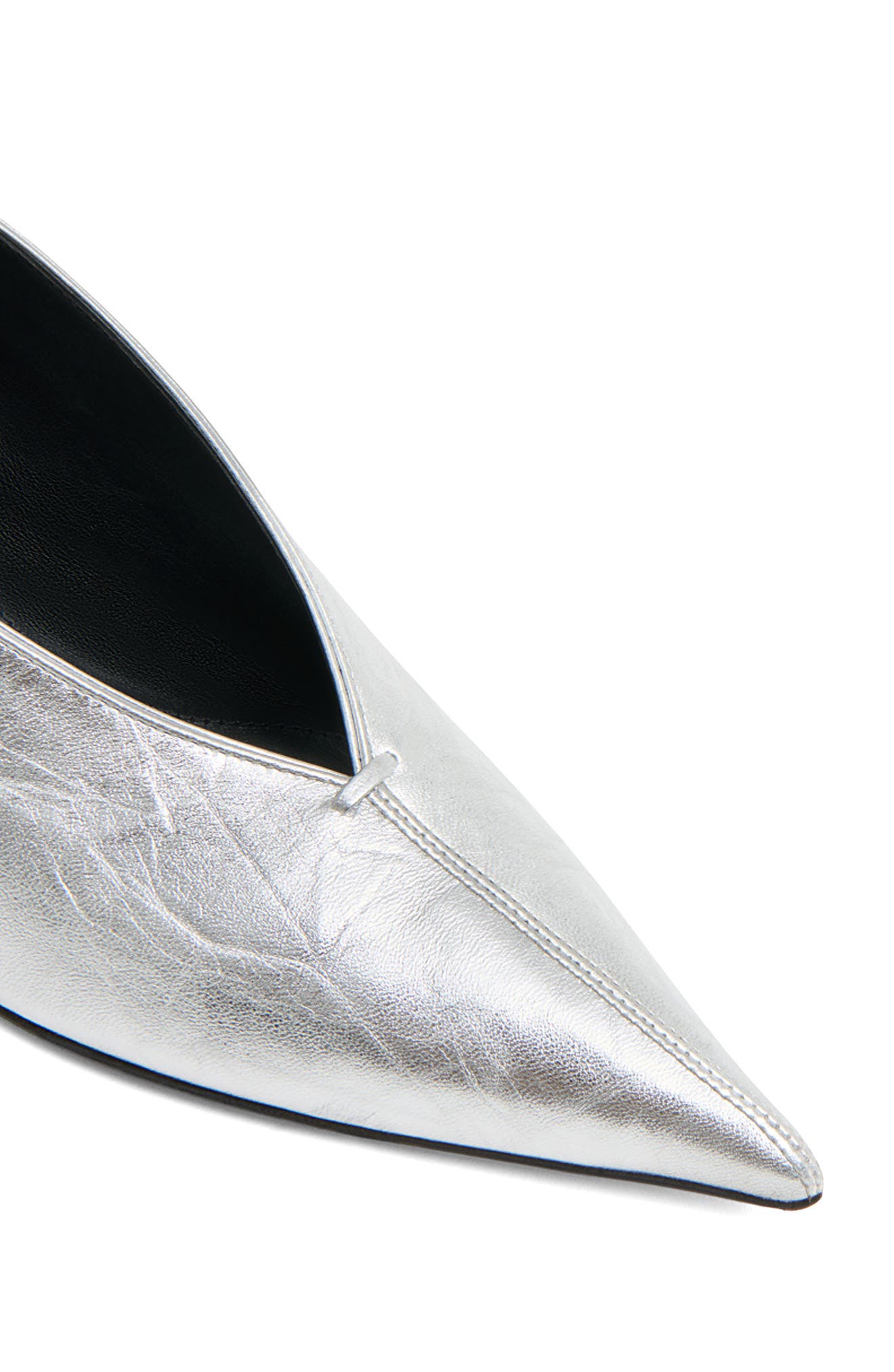 Mansur Gavriel Kiki Pointed Toe Pump, Alternate, color, Silver