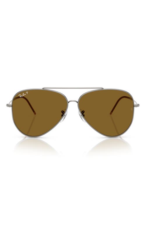 Ray-Ban Aviator Reverse 59mm Pilot Sunglasses in Dark Brown 