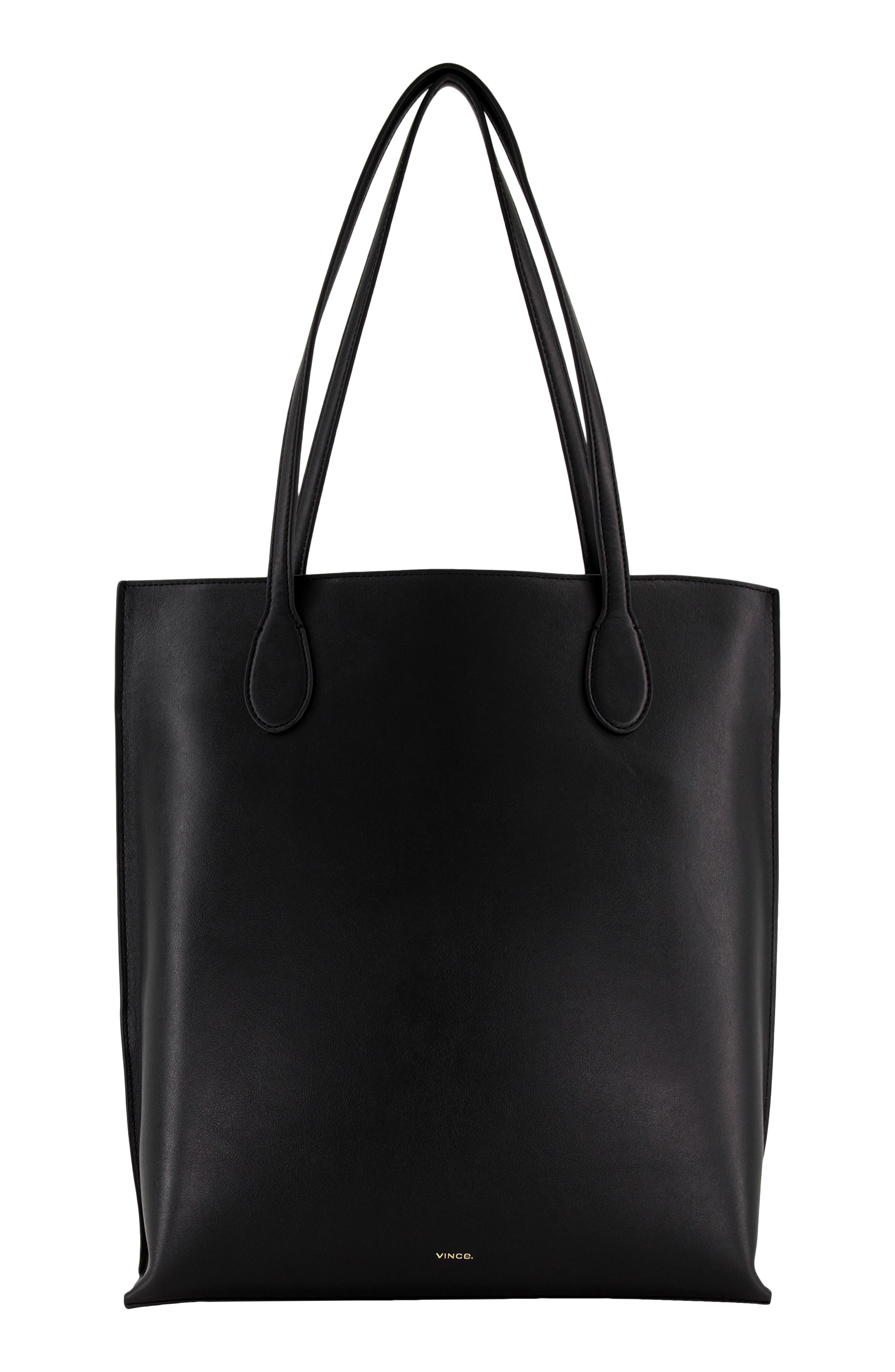 Vince Athene Leather Tote, Main, color, Black
