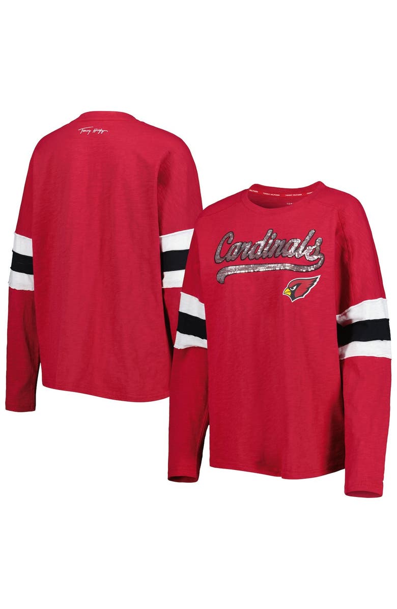 Tommy Hilfiger Women's Tommy Hilfiger Cardinal Arizona Cardinals Justine Long Sleeve Tunic T-Shirt, Main, color, Cardinal