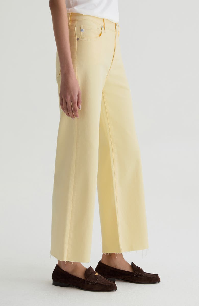 AG Saige Raw Hem Ankle Wide Leg Jeans, Alternate, color, Sunlight Yellow
