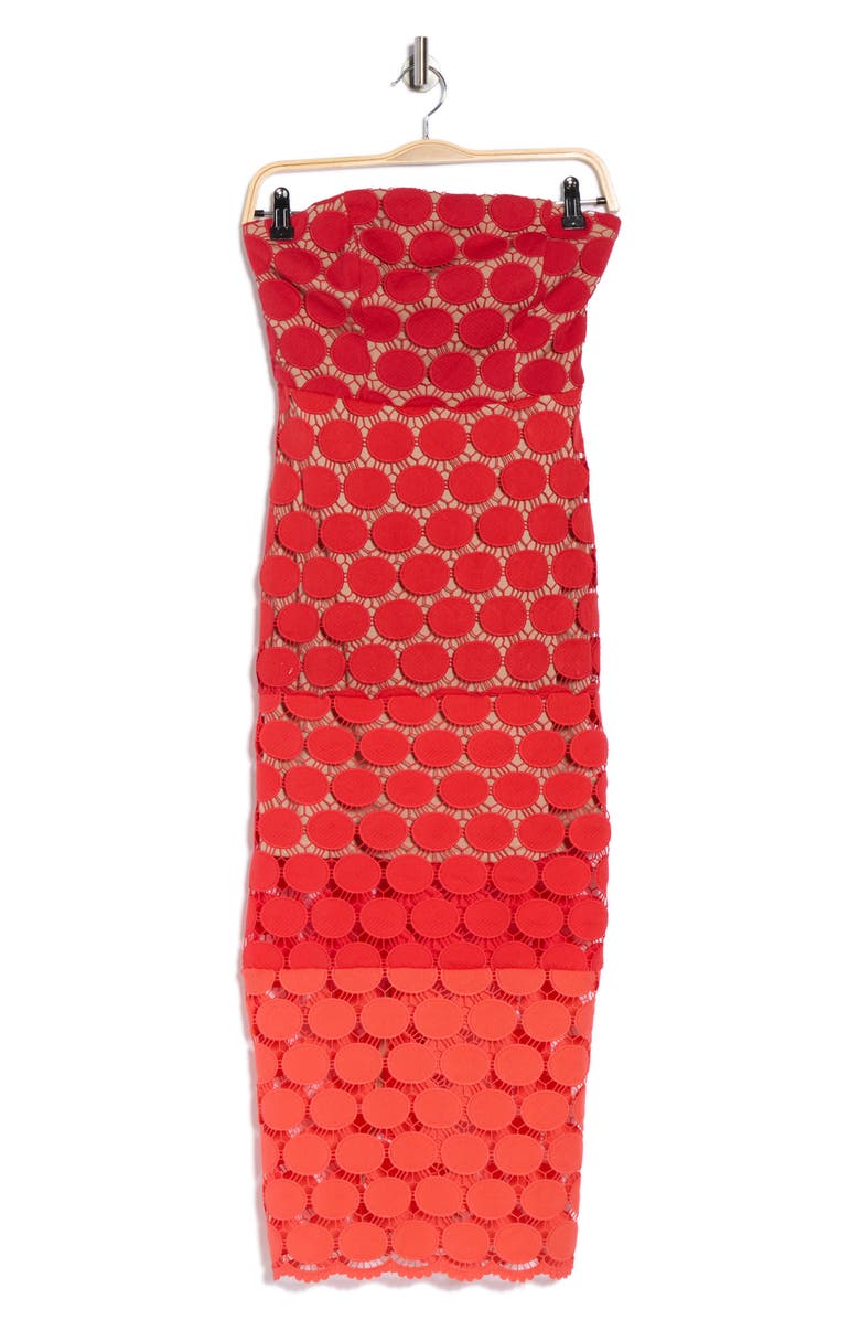 Sam Edelman Circle Lace Strapless Body-Con Dress, Alternate, color, Merlot Gradient