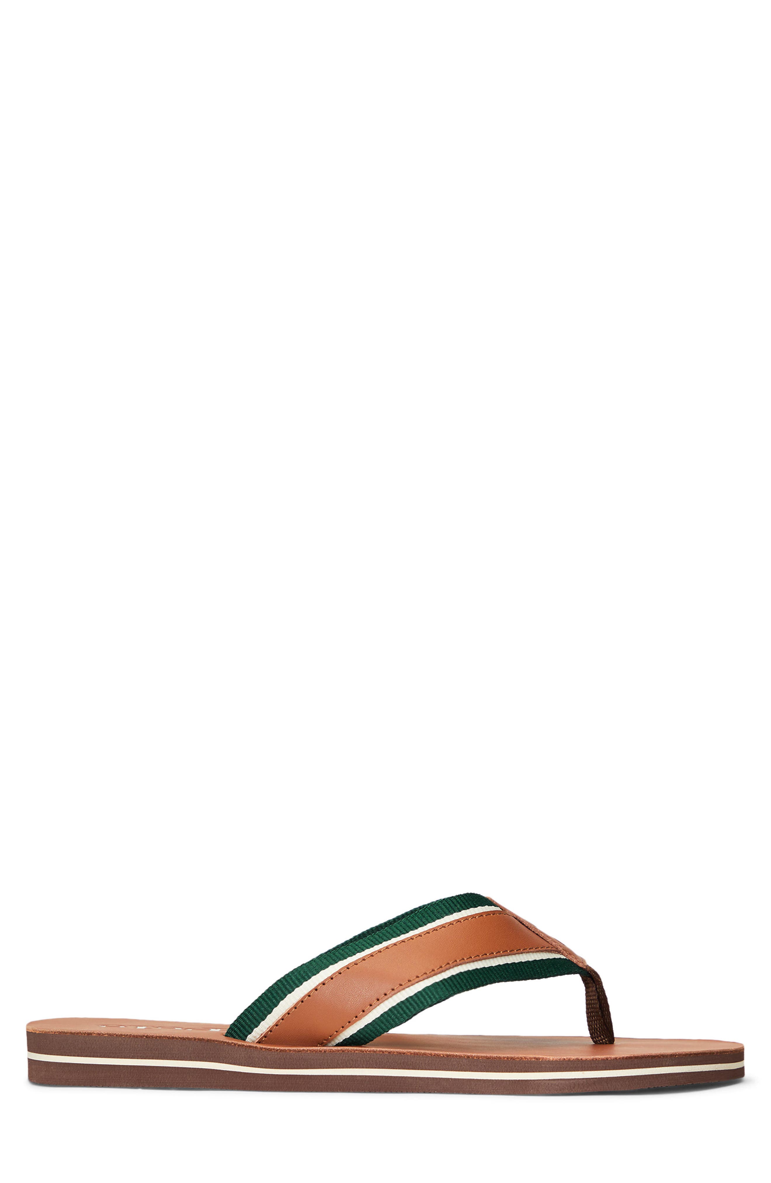 Ralph Lauren Bolt Flip Flop, Alternate, color, Polo Tan/ New Forest/ Ecru