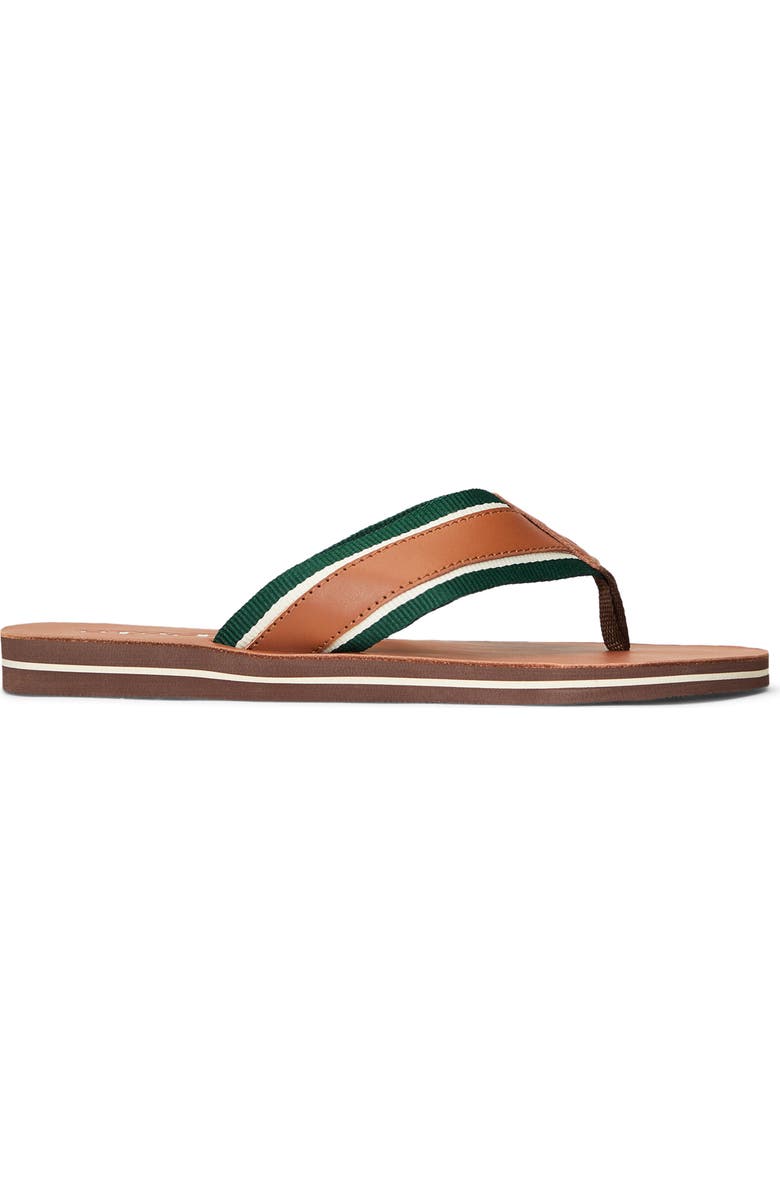 Ralph Lauren Bolt Flip Flop, Alternate, color, Polo Tan/ New Forest/ Ecru