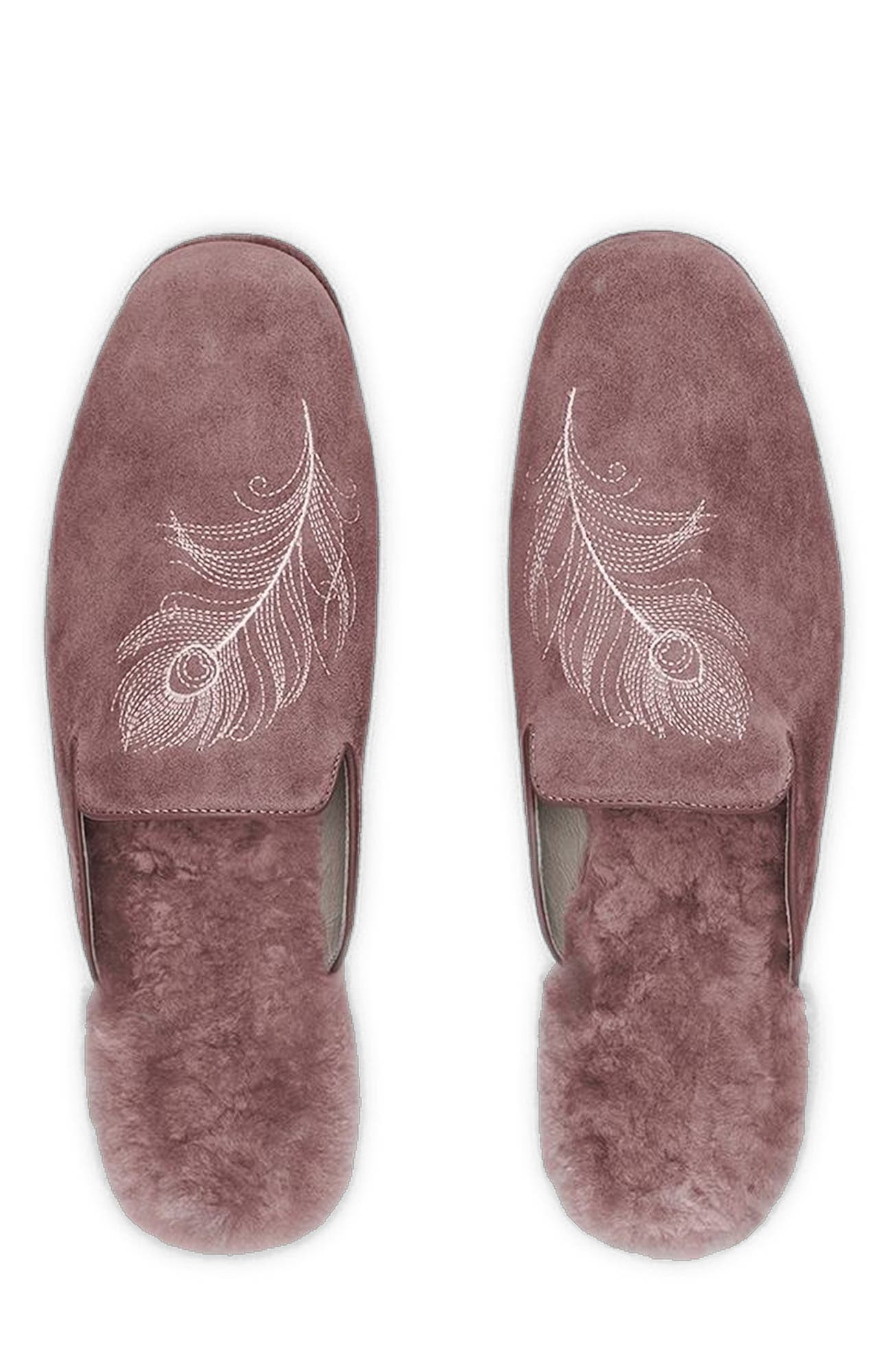 Midaria Womens sheepskin slippers, Alternate, color, Pink