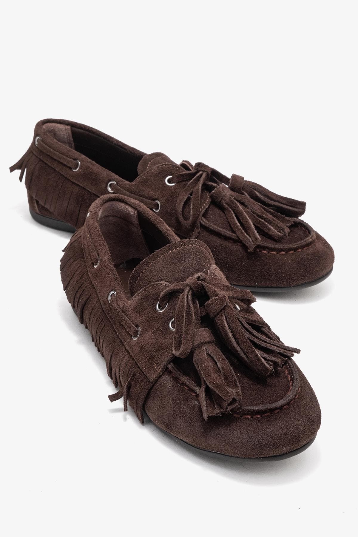Forever & Always Shoes Fenora Leather Tassel Loafer, Alternate, color, Brown Suede Leather