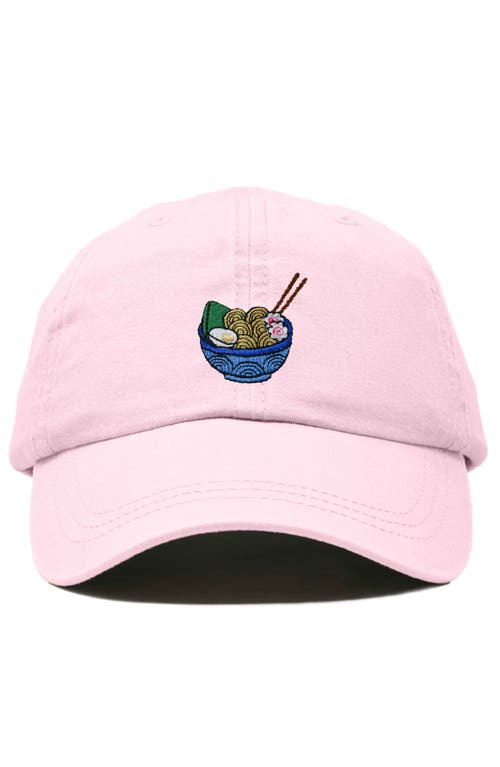 Dalix Noodles Embroidered Casual Cap In Washed Pink