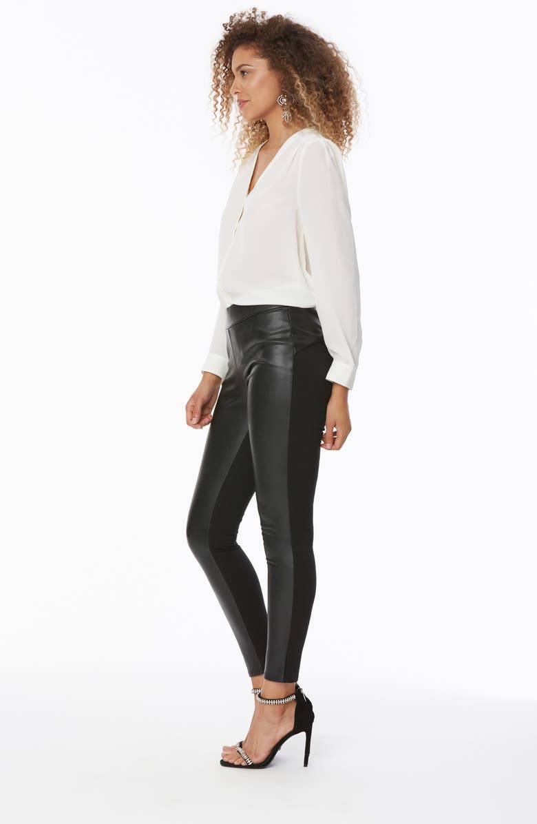NYDJ Faux Leather & Ponte Leggings, Alternate, color, 