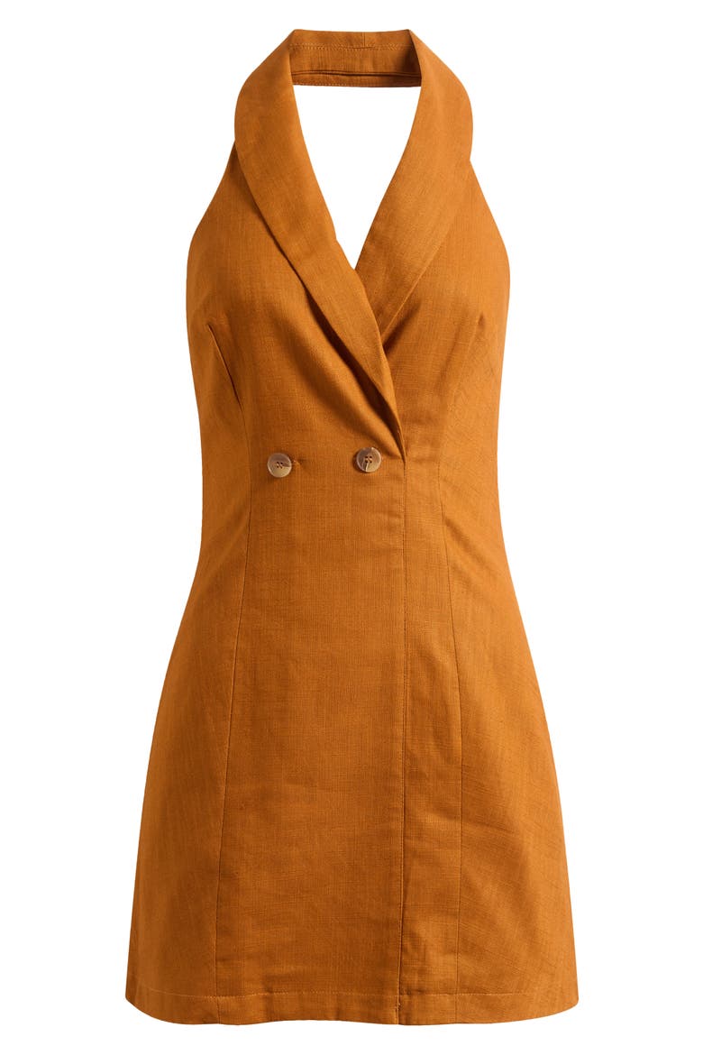 Rosemarie Linen & Cotton Minidress, Alternate, color, RUST