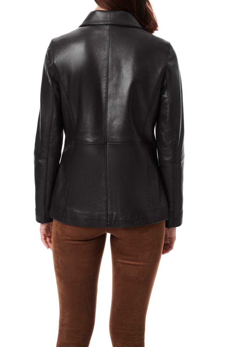 Bernardo Button Front Leather Barn Jacket, Alternate, color,