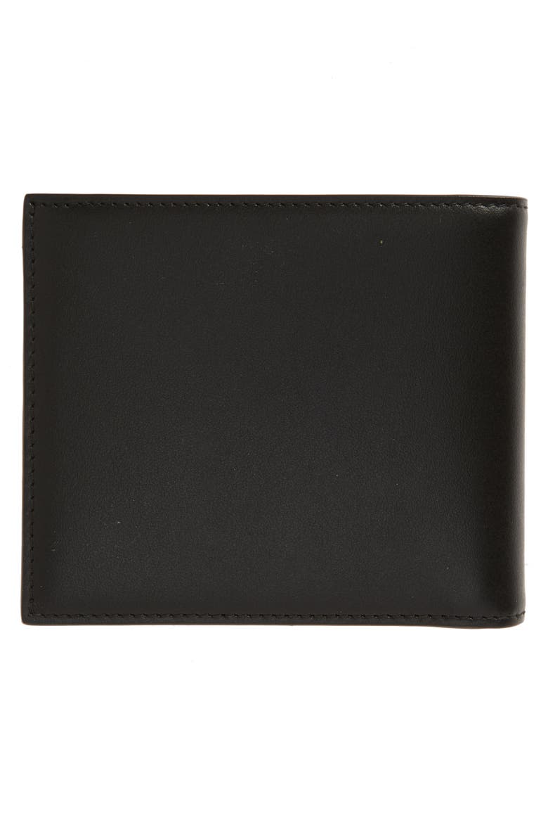 Logo Embossed Bifold Leather Wallet, Alternate, color, BLACK
