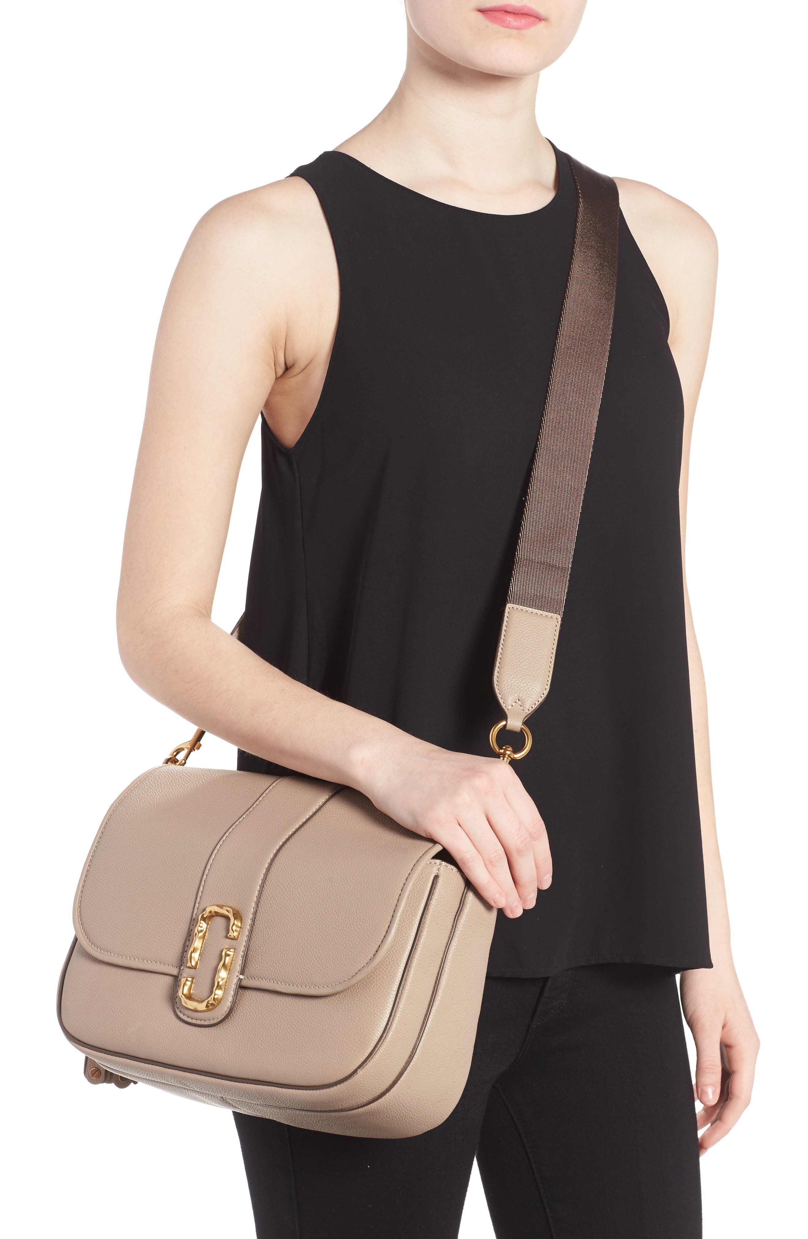 Marc Jacobs Interlock Leather Crossbody Bag, Alternate, color, 