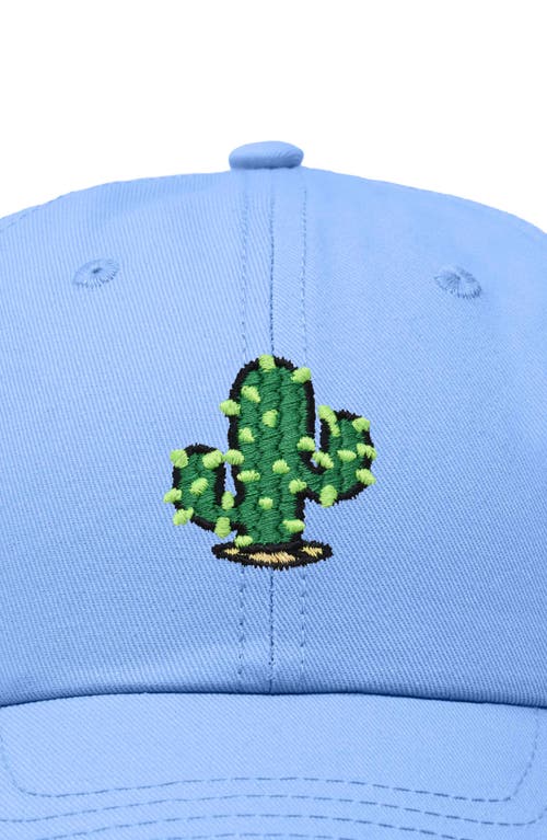 Dalix Cactus Embroidered Low Crown Cap In Light Blue