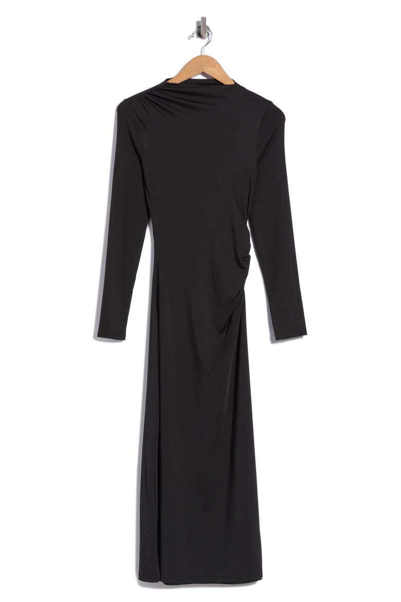 Cleo Long Sleeve A-Line Dress, Alternate, color, BLACK