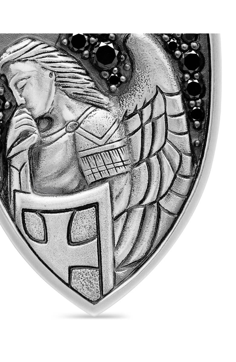 David Yurman Men's St. Michael Black Diamond Pendant, Alternate, color, Silver Pave