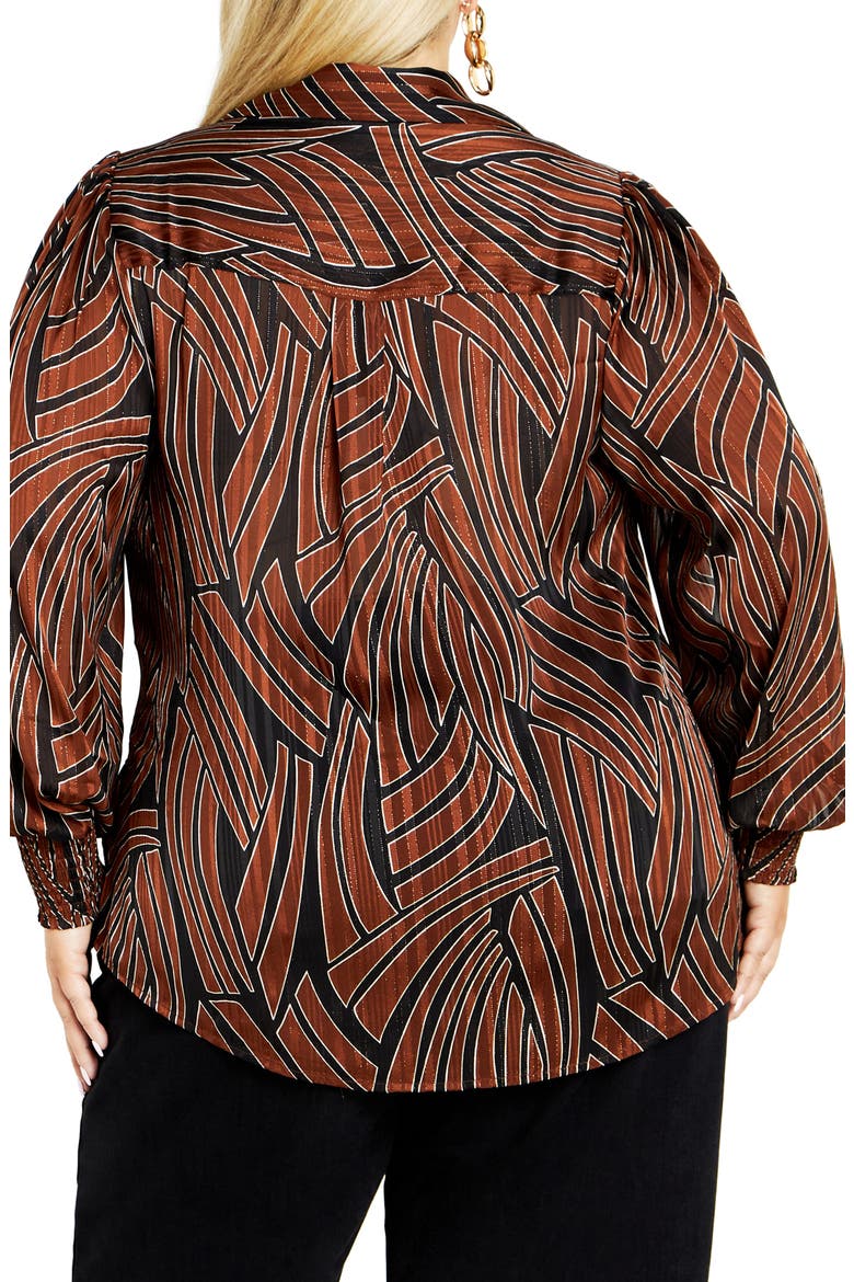 Madelyn Metallic Button-Up Shirt, Alternate, color, LINEAR