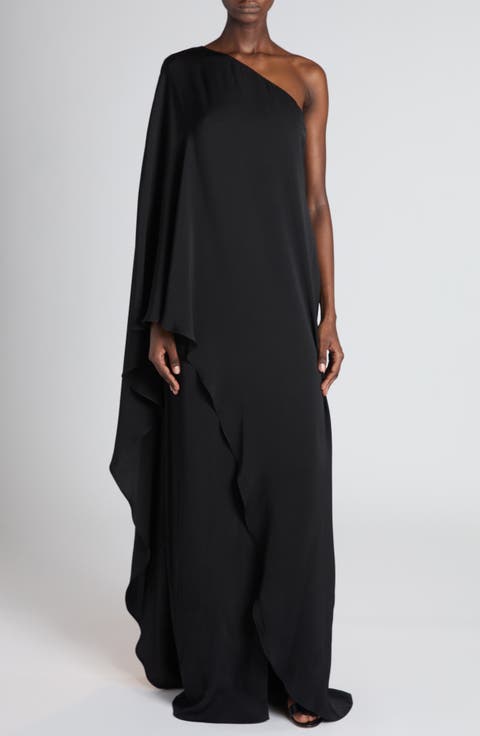 One Shoulder Crepe Cady Gown