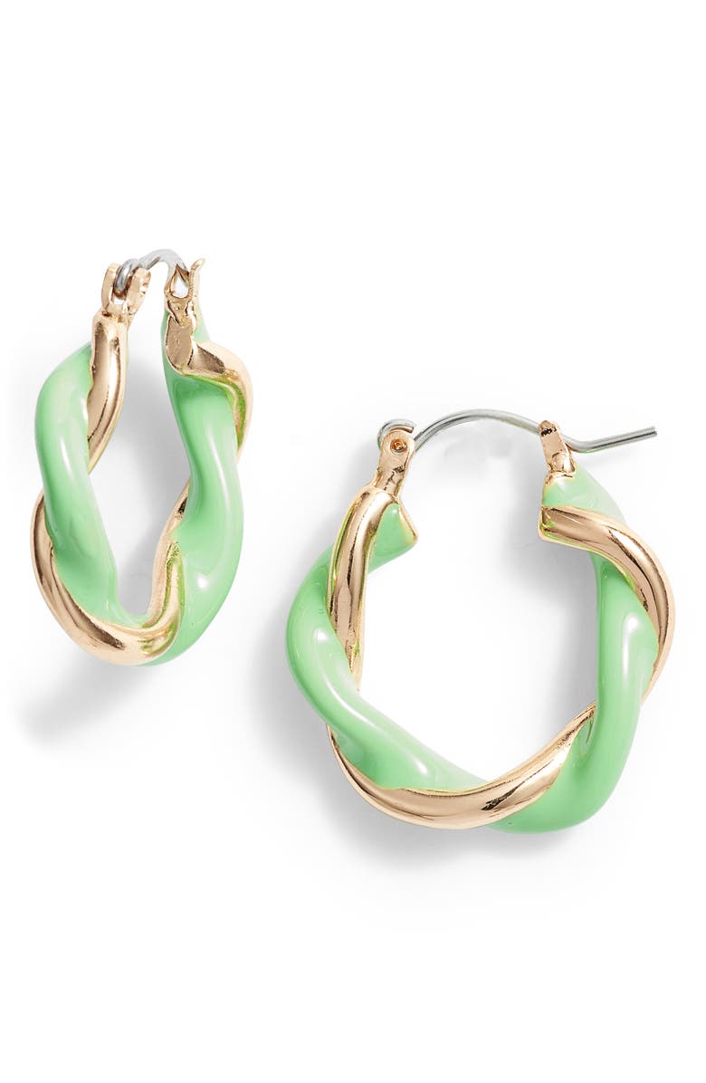 8 Other Reasons Twisted Acrylic Hoop Earrings, Main, color, 