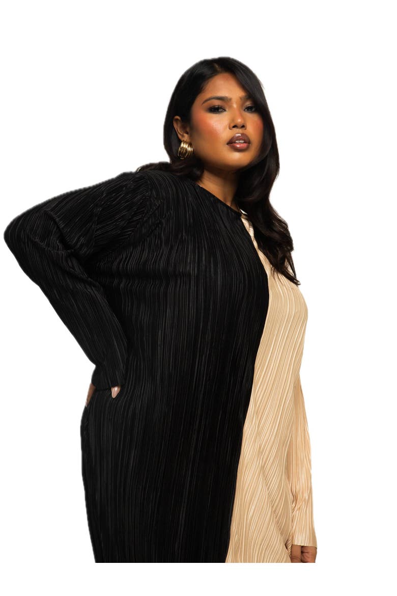 Colour block Midaxi Dress, Alternate, color, Black
