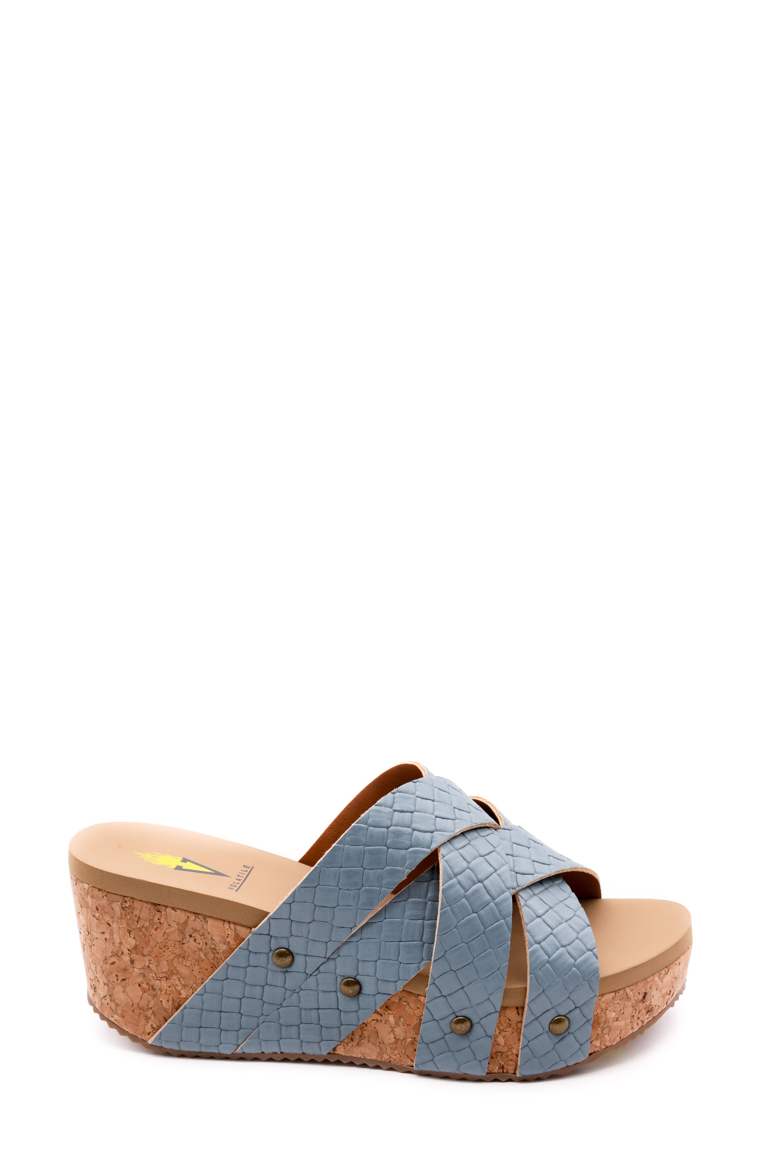 Volatile Newport Crisscross Platform Slide Sandal, Alternate, color, 