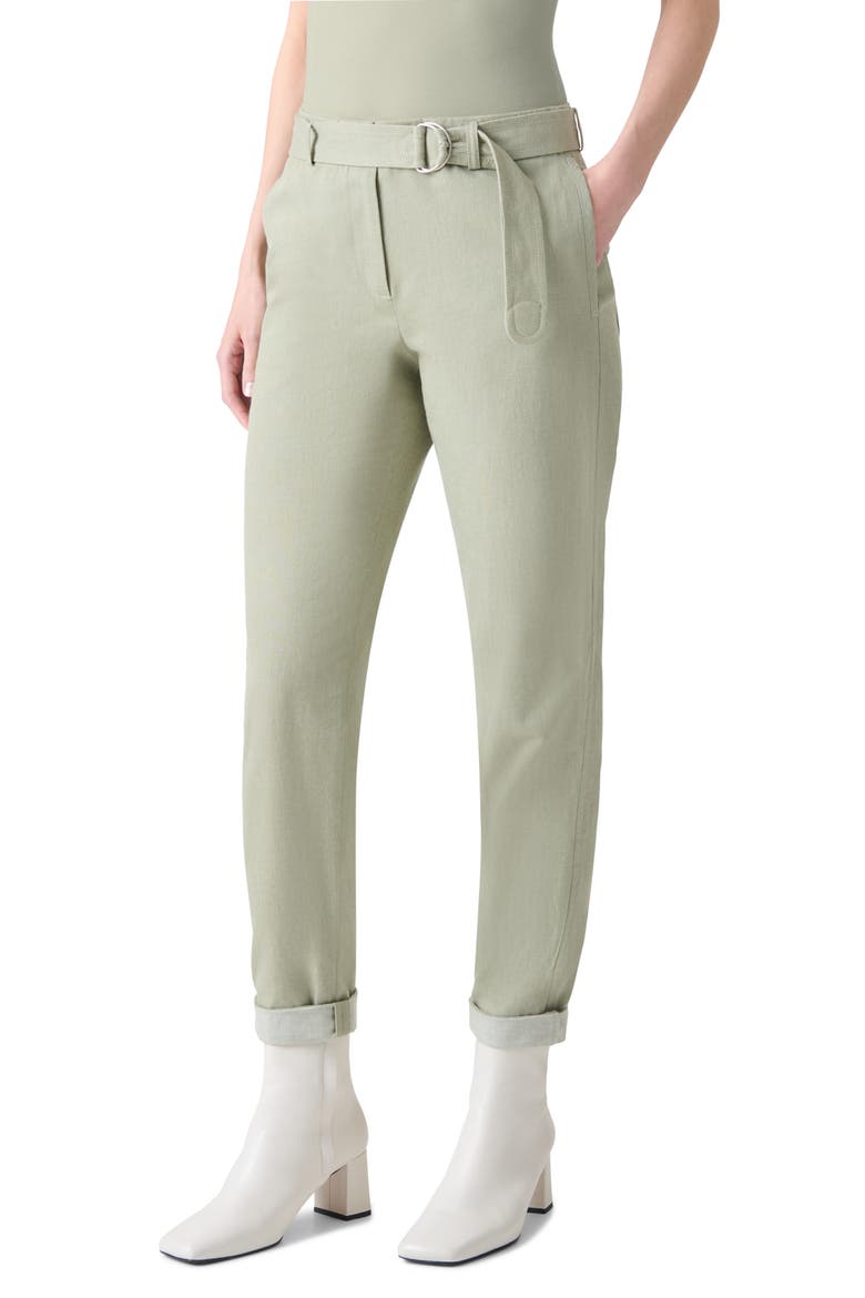 Fallon Belted Ankle Jeans, Alternate, color, PISTACHIO