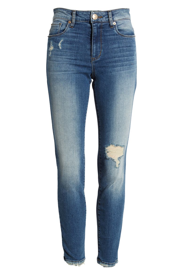 Ellie Ripped High Waist Skinny Jeans, Alternate, color, BROTHERWOOD