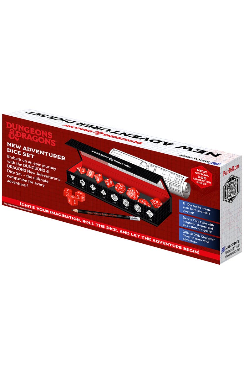 Dungeons & Dragons D&D New Adventurer Dice Set, Red 11 Oversized Rpg Dice, Alternate, color, Red