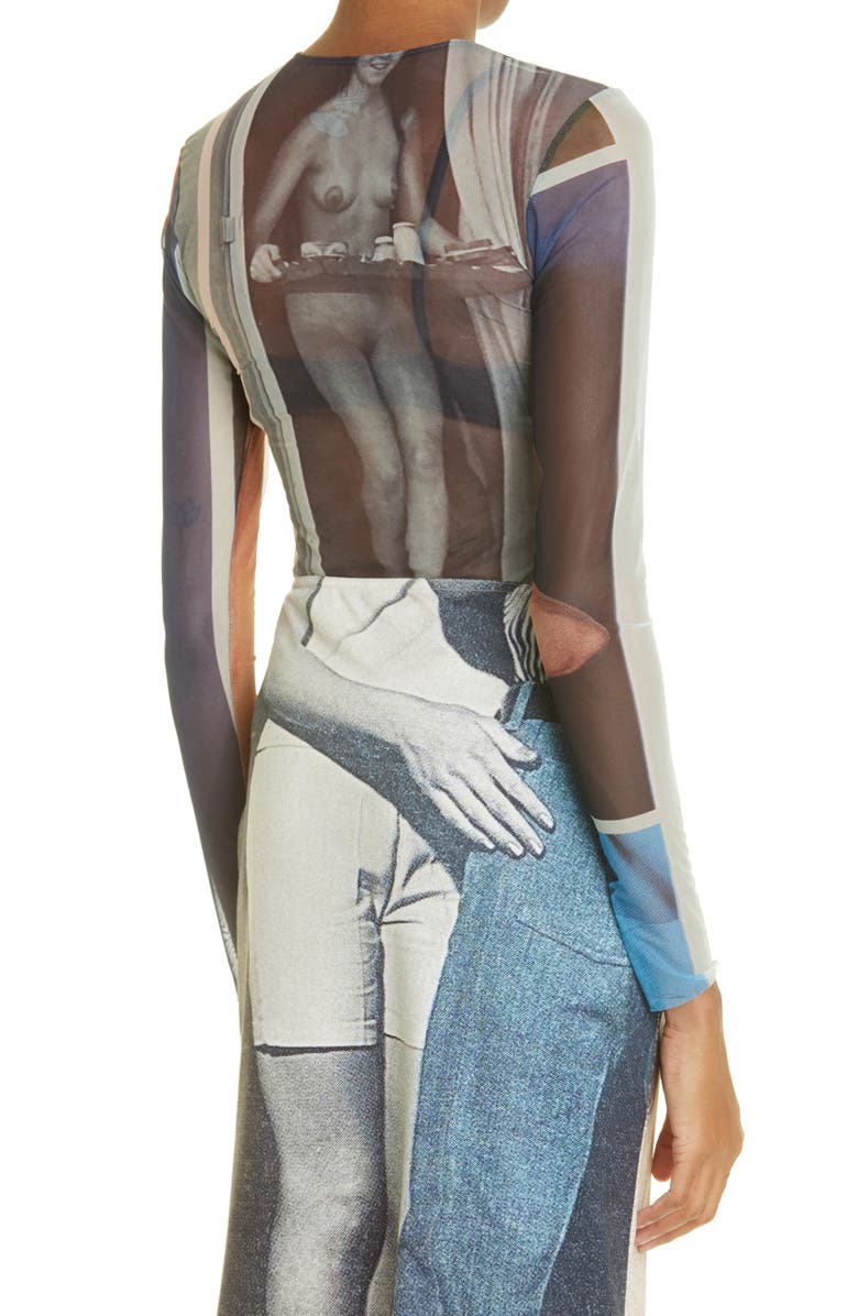 ELLISS Living Print Long Sleeve Stretch Recycled Polyester Mesh Top, Alternate, color,