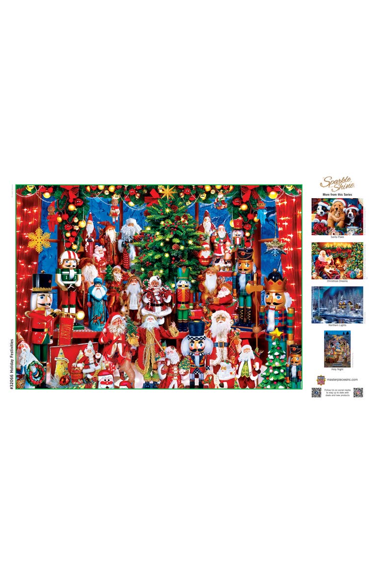 Holiday Festivities 500pc Glitter Puzzle, Alternate, color, Multicolor