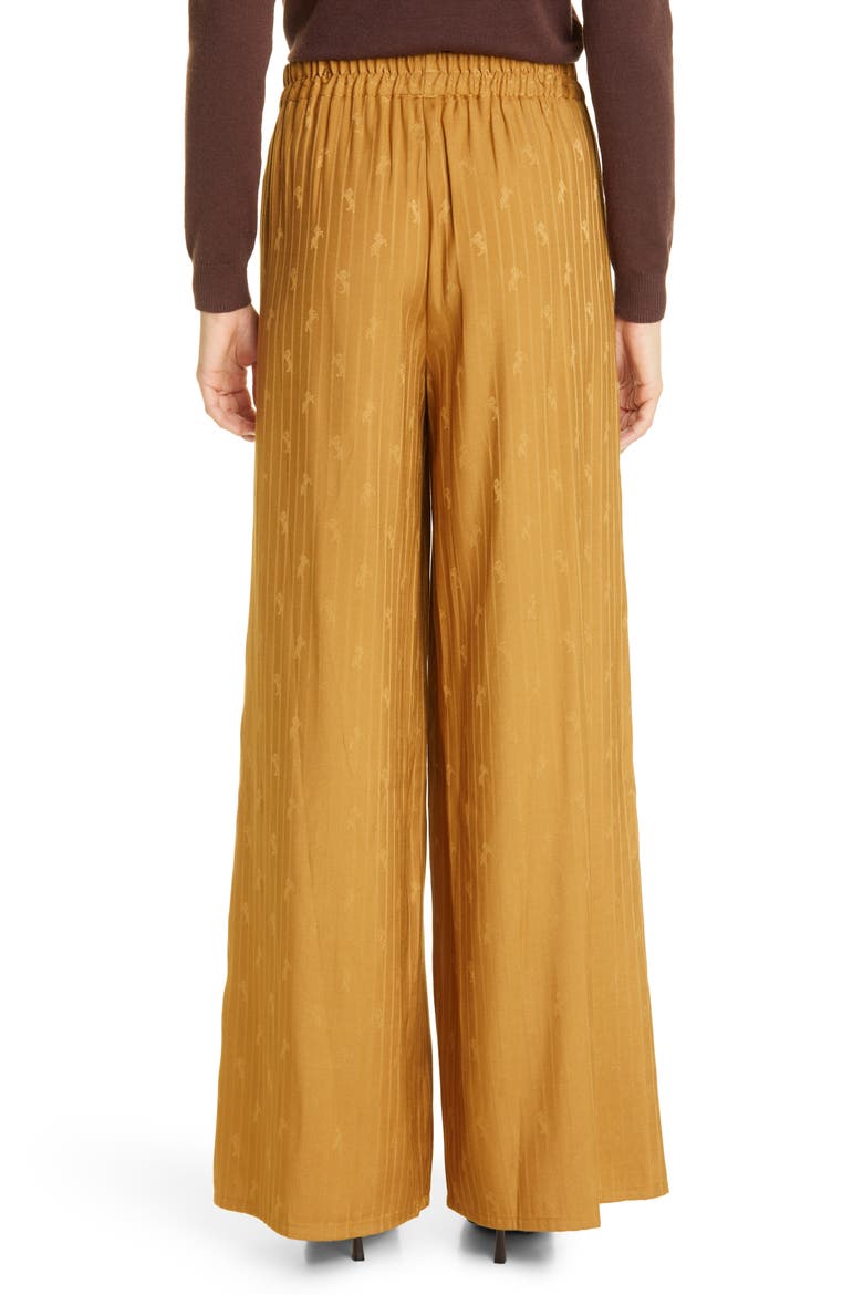 Ivy Wide Leg Pants, Alternate, color, DARK KHAKI HORSE JACQUARD