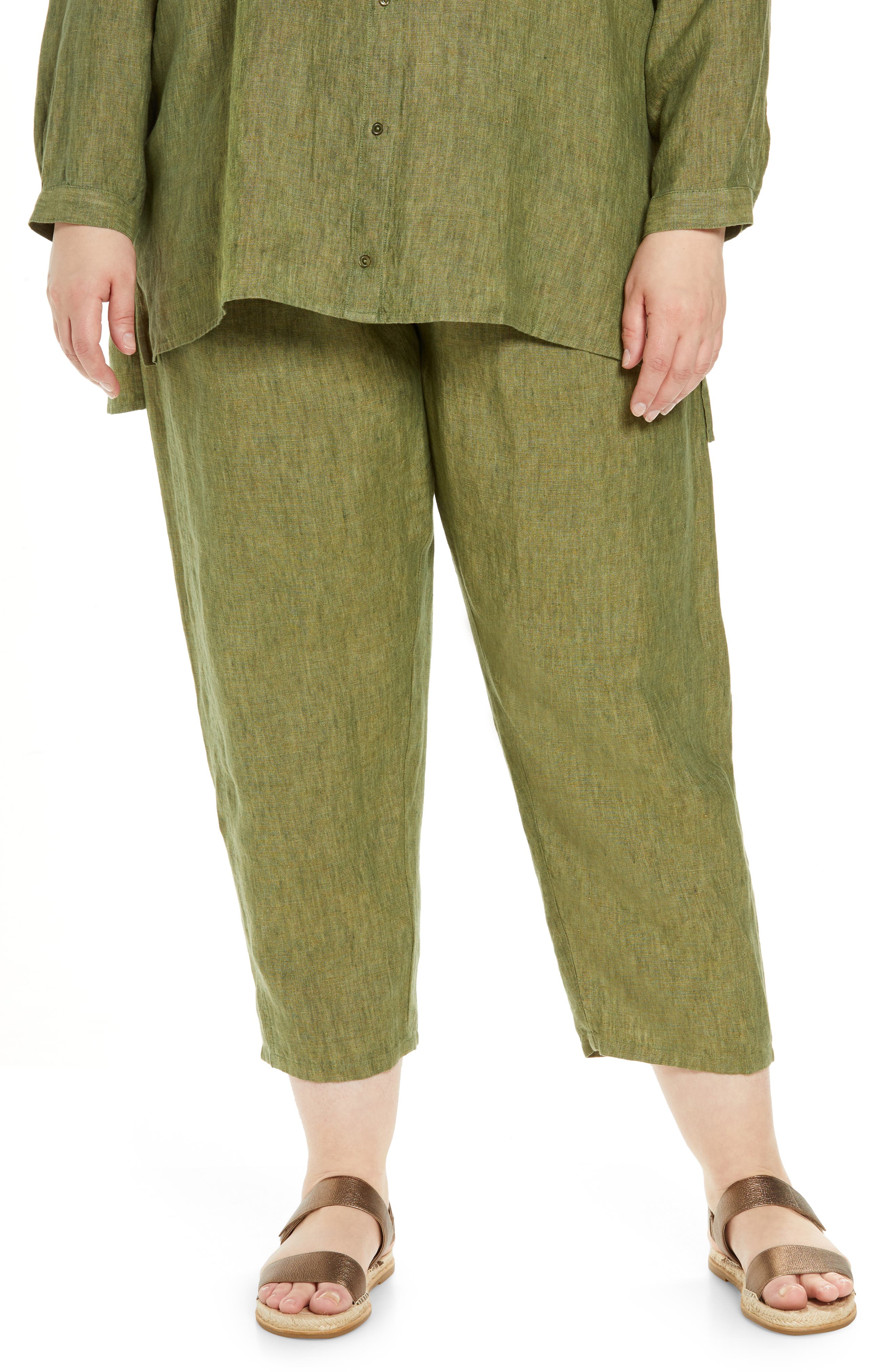 Eileen Fisher Lantern Organic Linen Crop Pants (Women) | Nordstromrack