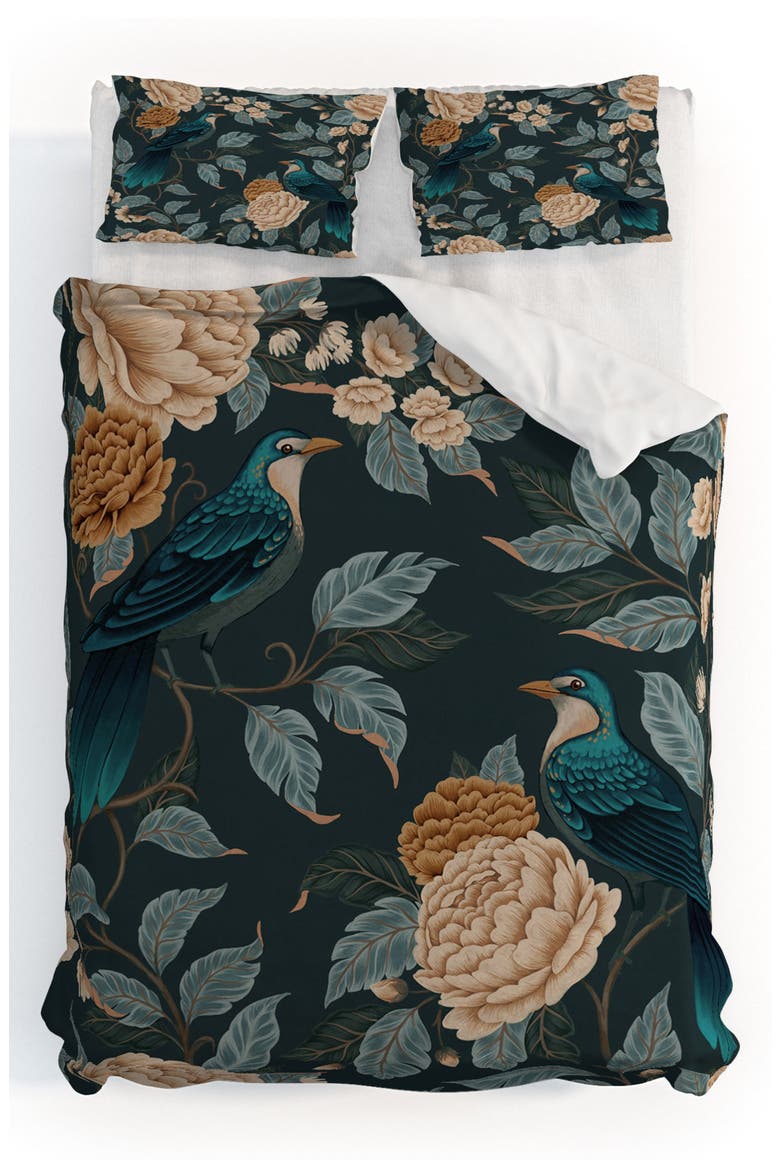 Duvet Cover & Shams Set, Alternate, color, BLACK