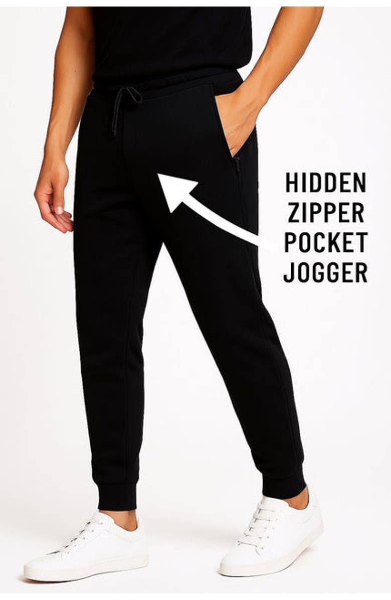 BenBen Mens 3 Pack Ghost Zipper Jogger Ultra Soft Fleece, Alternate, color, Black/Charcoal/Navy