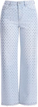 Bayeas Studded High Waist Straight Leg Jeans