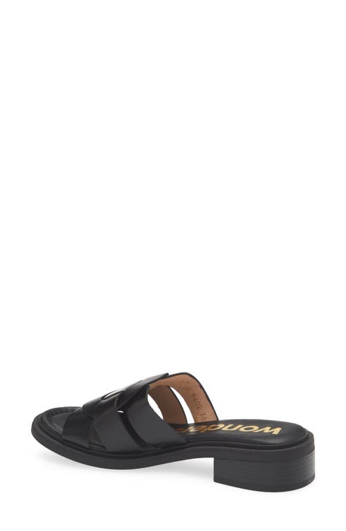 Wonders Leather Slide Sandal In Iseo Black