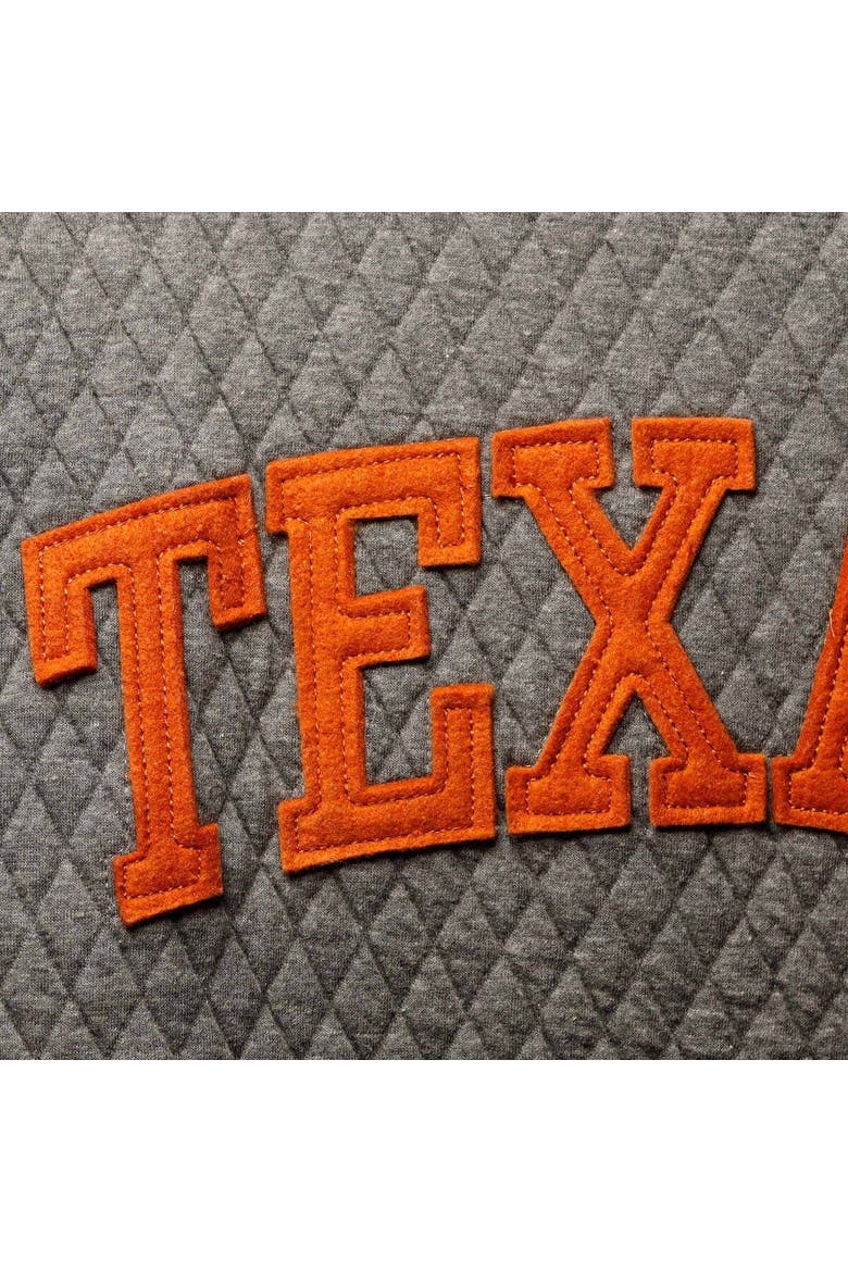 Women's Pressbox Heather Charcoal Texas Longhorns Moose Quilted Pullover Sweatshirt, Alternate, color, Heather Gray