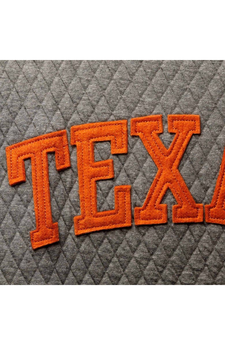 PRESSBOX Women's Pressbox Heather Charcoal Texas Longhorns Moose Quilted Pullover Sweatshirt, Alternate, color, Heather Gray