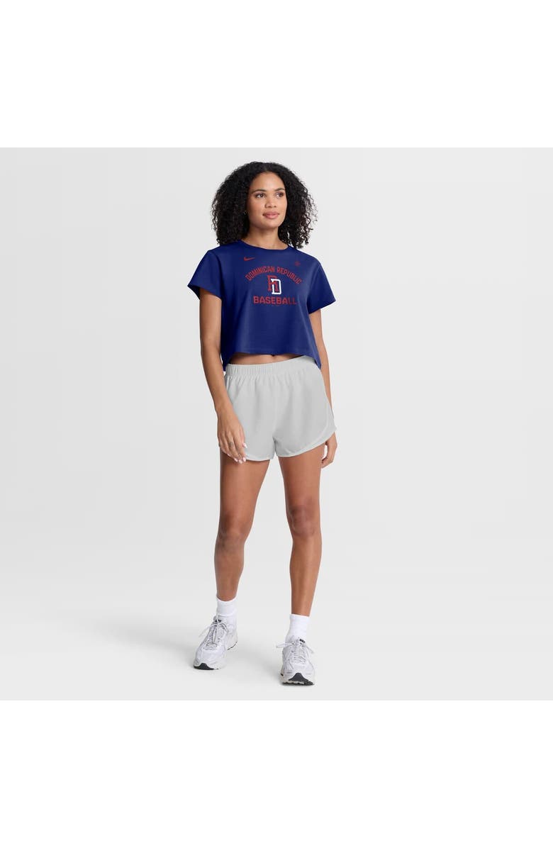 Nike Women's Nike Royal Dominican Republic Baseball 2026 World Baseball Classic Mod Cropped T-Shirt, Alternate, color, Royal