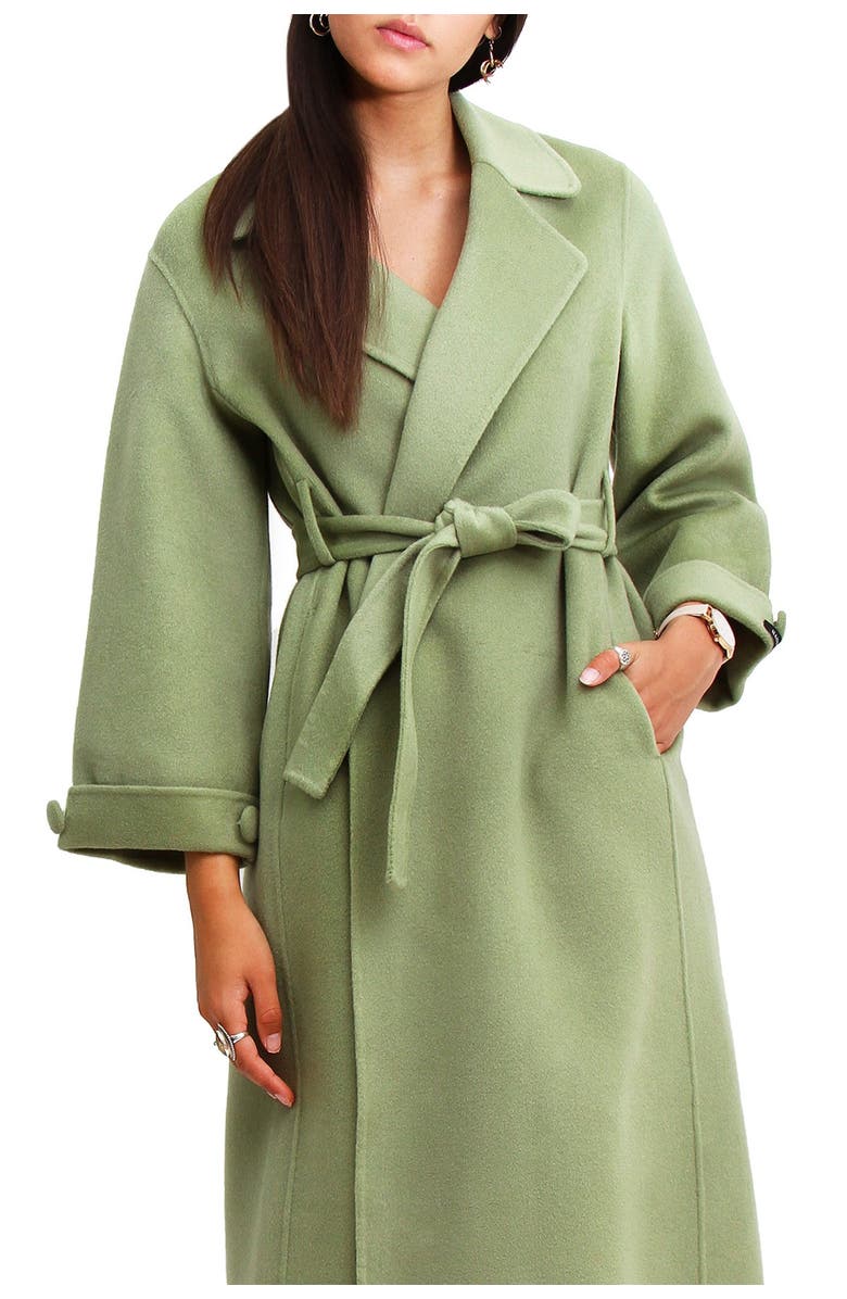 Belle & Bloom Stay Wild Wool Coat, Alternate, color, Green