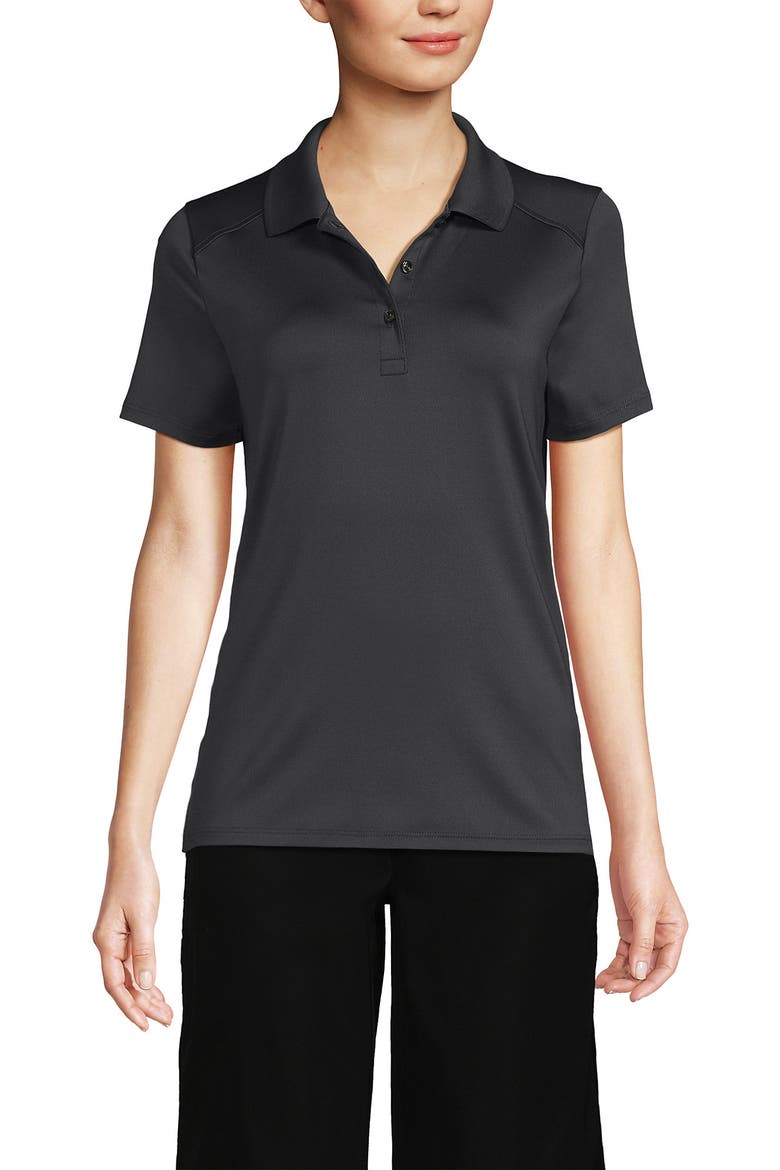 School Uniform  Short Sleeve Feminine Fit Rapid Dry Polo Shirt, Main, color, Soapstone