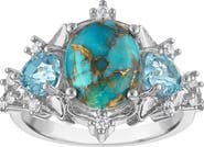 FZN Turquoise and Blue Topaz Ring