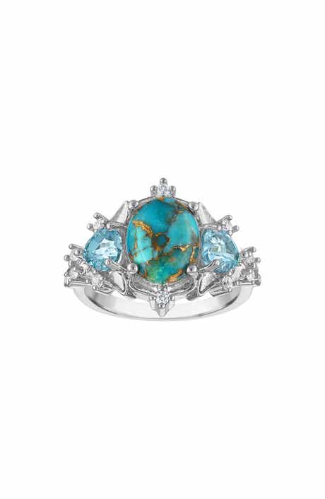 Turquoise and Blue Topaz Ring