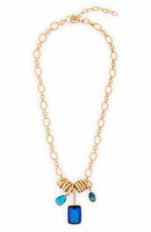 Stone Charm Chain Necklace