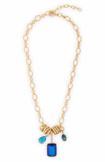 Stone Charm Chain Necklace