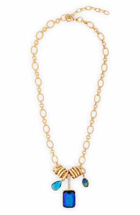 Stone Charm Chain Necklace