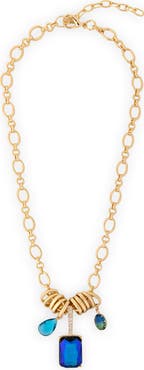 SAACHI Stone Charm Chain Necklace