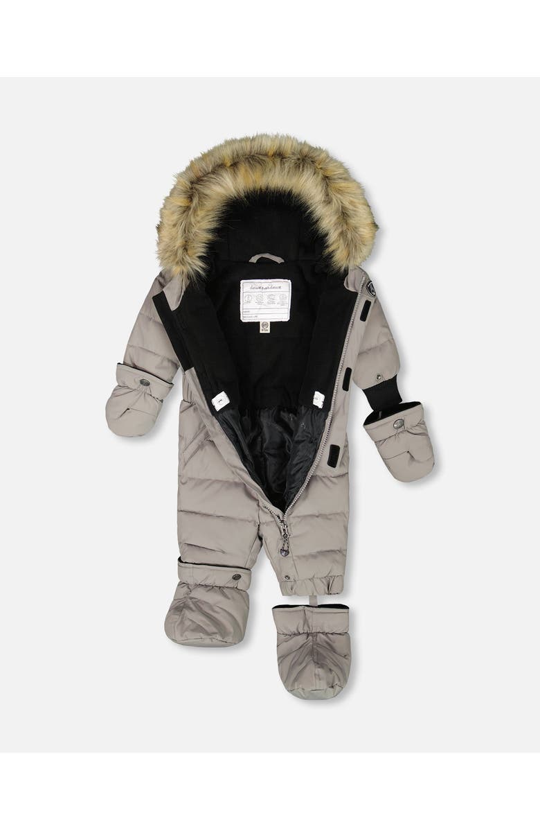 Deux par Deux Gender Inclusive One-Piece Original Puffy Snowsuit, Alternate, color, Gray